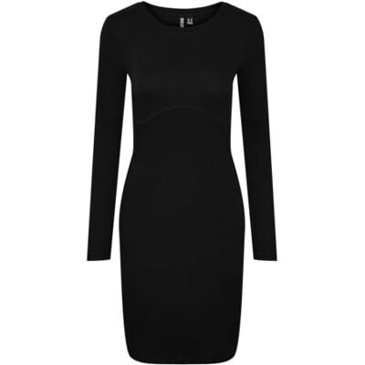 PIECES Bestseller A/S Pctegan Ls klänning för kvinnor, svart, M PIECES Bestseller A/S Pctegan Ls klänning för kvinnor, svart, M