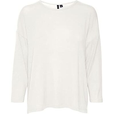 VERO MODA Dam VMALMA 3/4 JRS topp, snövit, M, Snövit, M VERO MODA Dam VMALMA 3/4 JRS topp, snövit, M, Snövit, M