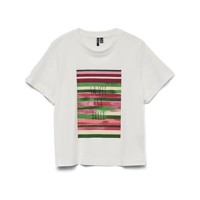 VERO MODA Vmvivian Mette Ss Top Box JRS, Snövit, S VERO MODA Vmvivian Mette Ss Top Box JRS, Snövit, S