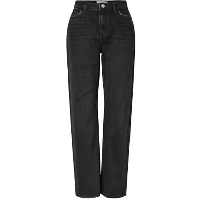 PIECES Pckate Hw raka jeans Bl Noos Bc, Svart denim, 25W / 30L PIECES Pckate Hw raka jeans Bl Noos Bc, Svart denim, 25W / 30L