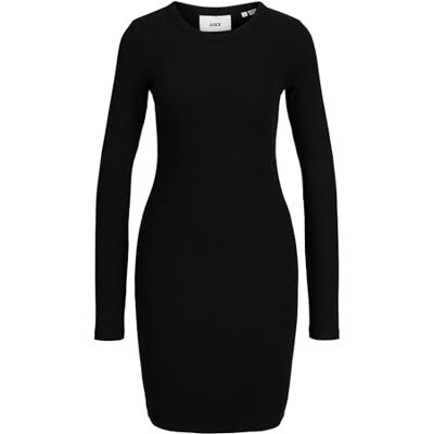 JJXX JACK&JONES Jxforest STR Ls Rib Short Dress JRS Sn, svart, XS JJXX JACK&JONES Jxforest STR Ls Rib Short Dress JRS Sn, svart, XS