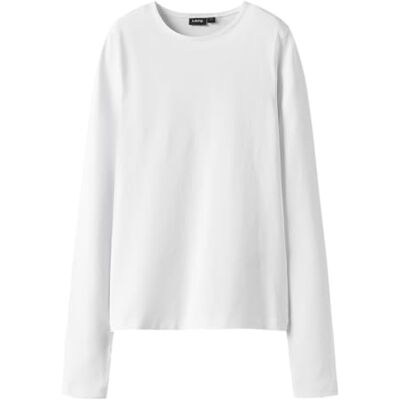 Lmtd Nlfbovas Ls Short S Top Noos, Ljus vit, 158-164 Lmtd Nlfbovas Ls Short S Top Noos, Ljus vit, 158-164