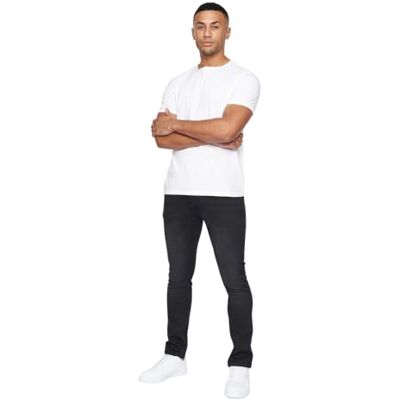 Crosshatch Buraca Slim Fit denim jeans, stretch bomull 5-ficks designerbyxor med knappgylf och märkesvara, storlekar 30-40, vanlig, kort och lång, Buraca/svart tvätt, 30W x 32L Crosshatch Buraca Slim Fit denim jeans, stretch bomull 5-ficks designerbyxor med knappgylf och märkesvara, storlekar 30-40, vanlig, kort och lång, Buraca/svart tvätt, 30W x 32L