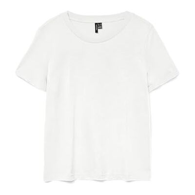 VERO MODA Paula kortärmad t-shirt, Ljus vit, S VERO MODA Paula kortärmad t-shirt, Ljus vit, S