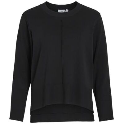 Vila Viostria O-hals L/S stickad topp Noos, Svart skönhet, S Vila Viostria O-hals L/S stickad topp Noos, Svart skönhet, S