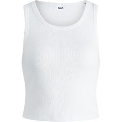 JJXX JACK & JONES Jxfallon Sl Rib linne topp Noos t-shirt, Ljus vit, S JJXX JACK & JONES Jxfallon Sl Rib linne topp Noos t-shirt, Ljus vit, S