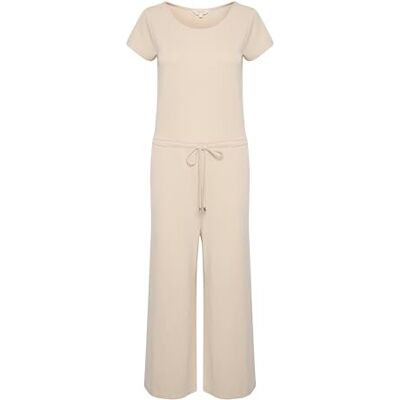 Part Two Kvinnors Jumpsuit kortärmad breda ben beskuren tröja rund hals, Månstråle, L Part Two Kvinnors Jumpsuit kortärmad breda ben beskuren tröja rund hals, Månstråle, L