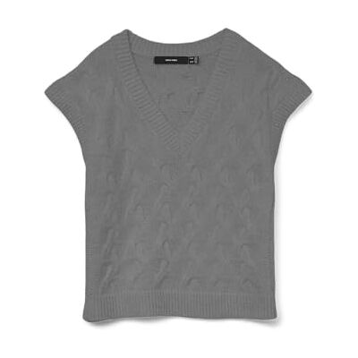 VERO MODA dam Vmpiper Sl V-hals väst Boo, Medium grå melerad, S VERO MODA dam Vmpiper Sl V-hals väst Boo, Medium grå melerad, S