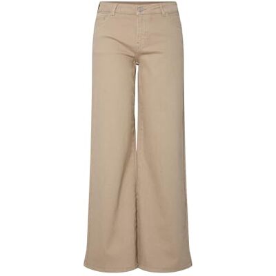 PIECES Pcselma Lw Wide Colered Jeans, Greige, 28W / 30L PIECES Pcselma Lw Wide Colered Jeans, Greige, 28W / 30L