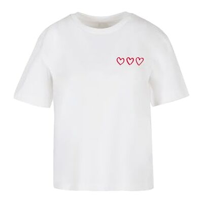 dam-t-shirt Three In A Row Tee avslappnad t-shirt med tryck, överdimensionerad passform, bomull, storlekar XS – 5XL, Vit, XXL dam-t-shirt Three In A Row Tee avslappnad t-shirt med tryck, överdimensionerad passform, bomull, storlekar XS – 5XL, Vit, XXL