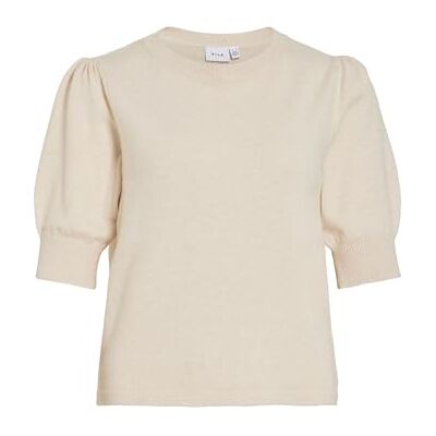 Vila Viril 2/4 ärm O-hals stickad topp – Noos, Super Light Natural Melan, XS Vila Viril 2/4 ärm O-hals stickad topp – Noos, Super Light Natural Melan, XS