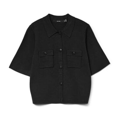 VERO MODA Vmgold Ss Collar Jacka, svart, S VERO MODA Vmgold Ss Collar Jacka, svart, S