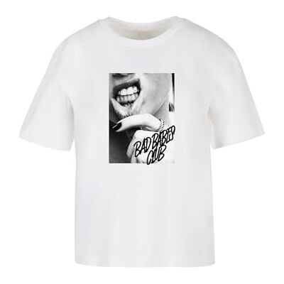 Tee dam t-shirt läpp tatuering te, avslappnad t-shirt med fronttryck, oversize passform, storlekar XS – 5XL, Vit, M Tee dam t-shirt läpp tatuering te, avslappnad t-shirt med fronttryck, oversize passform, storlekar XS – 5XL, Vit, M