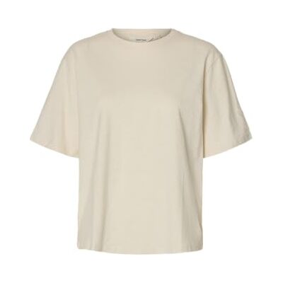 SELECTED WOMEN Slfada Ss Linen Blend Tee Noos, Natur, XS SELECTED WOMEN Slfada Ss Linen Blend Tee Noos, Natur, XS