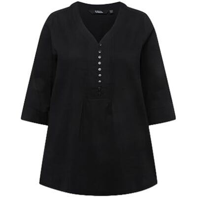 Ulla Popken damer stora storlekar överdimensionerade plus size tunika, bubbelkvalitet, 3/4-ärm 797450, svart, 42 Ulla Popken damer stora storlekar överdimensionerade plus size tunika, bubbelkvalitet, 3/4-ärm 797450, svart, 42