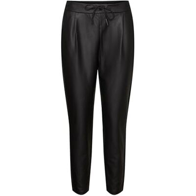 VERO MODA dambyxor i läderutseende VMEVA medium midja byxor, svart, S / 32L VERO MODA dambyxor i läderutseende VMEVA medium midja byxor, svart, S / 32L