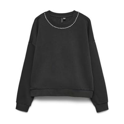 VERO MODA Vmlotte Trina Ls Sweat Box Ga Bf, svart, XS VERO MODA Vmlotte Trina Ls Sweat Box Ga Bf, svart, XS