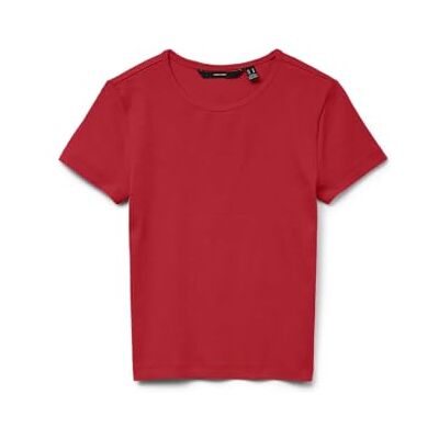 VERO MODA VMCHLOE SS Short TOP GA JRS NOOS, Hög risk Röd, XL VERO MODA VMCHLOE SS Short TOP GA JRS NOOS, Hög risk Röd, XL