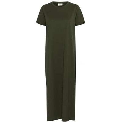 KAFFE Dam maxi klänning kortärmad tröja klänning Crew Neck Relaxed Fit, Forest Night, M KAFFE Dam maxi klänning kortärmad tröja klänning Crew Neck Relaxed Fit, Forest Night, M