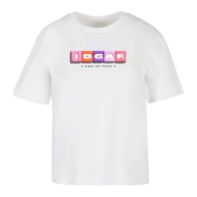 dam t-shirt IDGAF Tee avslappnad t-shirt med fronttryck, oversize passform, storlekar XS – 5XL, Vit, XXL dam t-shirt IDGAF Tee avslappnad t-shirt med fronttryck, oversize passform, storlekar XS – 5XL, Vit, XXL