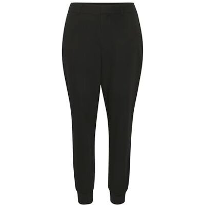 KAFFE Kvinnors byxor Chinos High-Waisted Slim Fit beskurna långa elastiska manschetter dam, Svart djup, 44 KAFFE Kvinnors byxor Chinos High-Waisted Slim Fit beskurna långa elastiska manschetter dam, Svart djup, 44