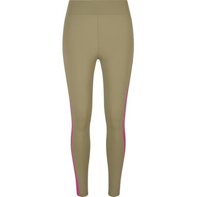 Urban Classics Damer damer färg block leggings, Khaki/ljuslila, XL Urban Classics Damer damer färg block leggings, Khaki/ljuslila, XL
