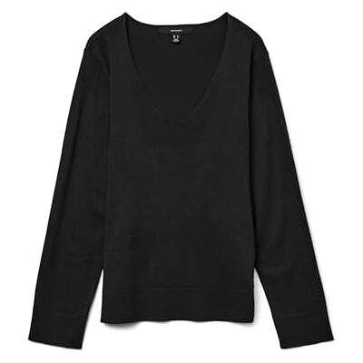 VERO MODA VMSILJE LS V-hals tröja GA NOOS, svart, S VERO MODA VMSILJE LS V-hals tröja GA NOOS, svart, S
