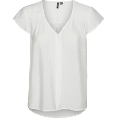 VERO MODA Damer Vmjosie Capsleeve WVN Top, Snövit, L VERO MODA Damer Vmjosie Capsleeve WVN Top, Snövit, L