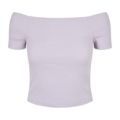 Urban Classics Dam Dam Off Shoulder Rib T-shirt, lila, XL Urban Classics Dam Dam Off Shoulder Rib T-shirt, lila, XL