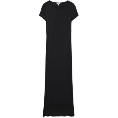 VERO MODA Vmsaanvi Ss O-Neck Ankle Dress VMA Noos, svart, L VERO MODA Vmsaanvi Ss O-Neck Ankle Dress VMA Noos, svart, L