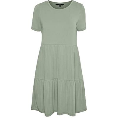 VERO MODA dam Vmfilli Calia Ss Short Dress Ga Noos klänning, Ökensalt, L VERO MODA dam Vmfilli Calia Ss Short Dress Ga Noos klänning, Ökensalt, L