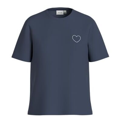 Vila Visybil Appreciate O-Neck S/S T-shirt/Lc, Vintage Indigo, S Vila Visybil Appreciate O-Neck S/S T-shirt/Lc, Vintage Indigo, S