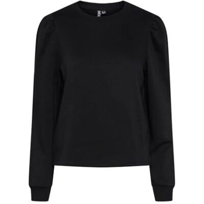 PIECES Damer Pcchilli Ls Puff Sweat Noos Cp Bc sweatshirt, svart, S PIECES Damer Pcchilli Ls Puff Sweat Noos Cp Bc sweatshirt, svart, S