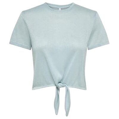 ONLY Dam Onlamber Life S/S glitter knut topp JRS, Molnblå, XL ONLY Dam Onlamber Life S/S glitter knut topp JRS, Molnblå, XL