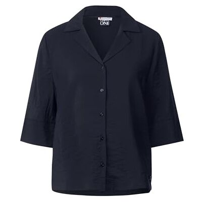 Street One Solid bowlingcollar blus, Djupblå, 46 Street One Solid bowlingcollar blus, Djupblå, 46