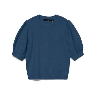 VERO MODA Vmdoffy 2/4 O-hals tröja Ga Noos, Mörk denim, M VERO MODA Vmdoffy 2/4 O-hals tröja Ga Noos, Mörk denim, M