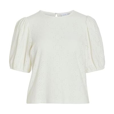 Vila dam Vikally O-hals 2/4 Top-Noos, Optisk snö, XL Vila dam Vikally O-hals 2/4 Top-Noos, Optisk snö, XL