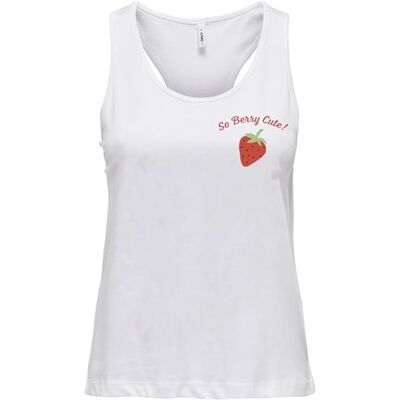 ONLY ONLHENNY Life REG S/L tank top box JRS, Ljusa vita bär, L ONLY ONLHENNY Life REG S/L tank top box JRS, Ljusa vita bär, L