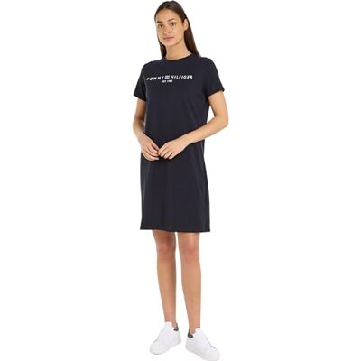 Tommy Hilfiger Dam RLX Corp Logo T-shirt DRS Ss T-shirt klänningar, Öken himmel, M Tommy Hilfiger Dam RLX Corp Logo T-shirt DRS Ss T-shirt klänningar, Öken himmel, M
