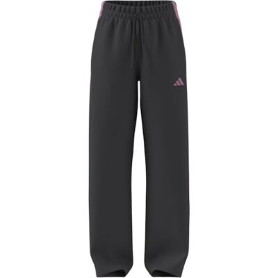 adidas Kobiety ESSENTIALS 3-STRIPES OPEN HEM FLEECE PANTS, grey six/st tropic bloom, XS adidas Kobiety ESSENTIALS 3-STRIPES OPEN HEM FLEECE PANTS, grey six/st tropic bloom, XS