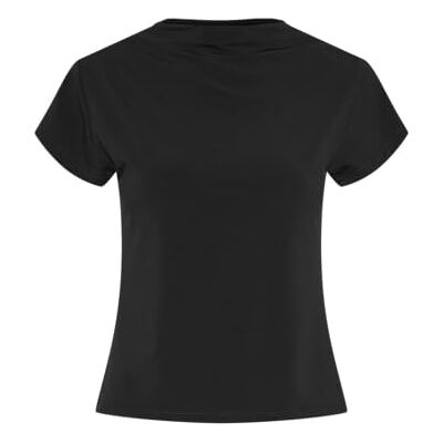 PIECES Pcmadison Ss Mock Neck Tee Noos Bc, svart, M PIECES Pcmadison Ss Mock Neck Tee Noos Bc, svart, M