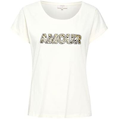 Cream dam " Women's T-shirt Kortärmad Blus Tryck Rakt Passform T-shirt Cream dam " Women's T-shirt Kortärmad Blus Tryck Rakt Passform T-shirt