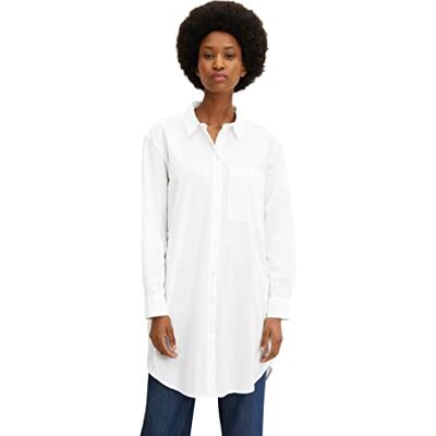 TOM TAILOR Damer Blus med ränder 1025809, 20000 White, 32 TOM TAILOR Damer Blus med ränder 1025809, 20000 White, 32