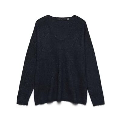 VERO MODA Vmcrewlefileglitter Ls V-Nk Pullov Noos, marinblå blazer, XL VERO MODA Vmcrewlefileglitter Ls V-Nk Pullov Noos, marinblå blazer, XL