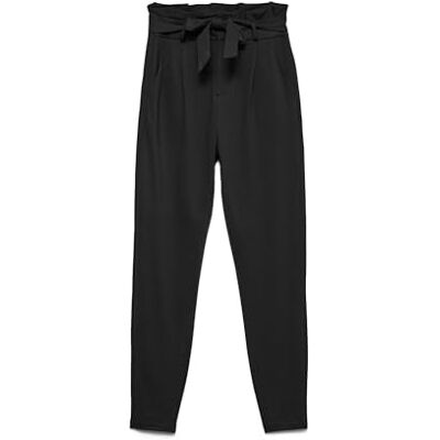 VERO MODA Vmeva HR Loose Paperbag PNT GA Tall Noos mjuk dam, svart, XS / 36L VERO MODA Vmeva HR Loose Paperbag PNT GA Tall Noos mjuk dam, svart, XS / 36L