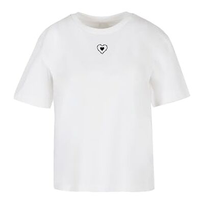 Dam-t-shirt, Good Vibes Only Heart Tee, avslappnad t-shirt med tryck, överdimensionerad passform, bomull, storlekar XS – 5XL, Vit, XS Dam-t-shirt, Good Vibes Only Heart Tee, avslappnad t-shirt med tryck, överdimensionerad passform, bomull, storlekar XS – 5XL, Vit, XS