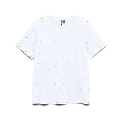 VERO MODA Vmpaulina detalj Ss t-shirt Ga JRS Noos, Ljus vit, L VERO MODA Vmpaulina detalj Ss t-shirt Ga JRS Noos, Ljus vit, L