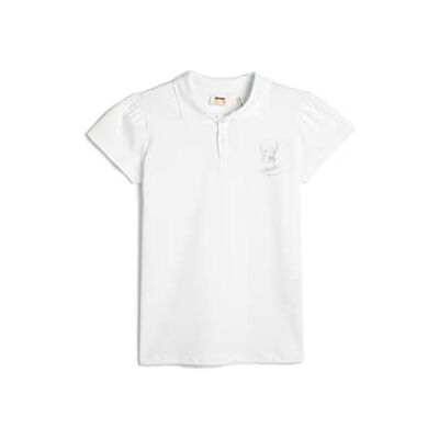 Koton Girls's Atatürk tryckt polo hals knapp detalj kortärmad bomull t-shirt, Vit (00), 6-7 �r Koton Girls's Atatürk tryckt polo hals knapp detalj kortärmad bomull t-shirt, Vit (00), 6-7 �r