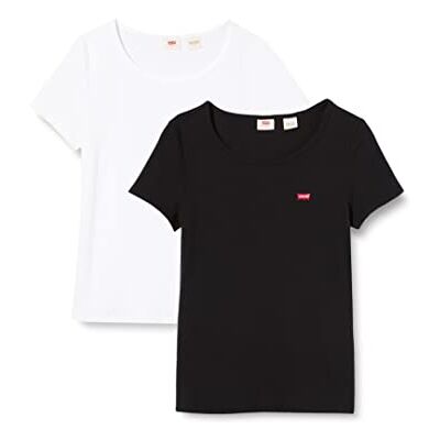 Levi's dam T-tröja 2-pack Tee, White +/Mineral Black, M Levi's dam T-tröja 2-pack Tee, White +/Mineral Black, M