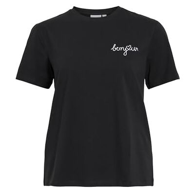 Vila Vinora S/S T-shirt – Noos, Svart skönhet, L Vila Vinora S/S T-shirt – Noos, Svart skönhet, L